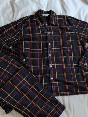 Sleepy Jones Plaid  2 Pc Pajama Set